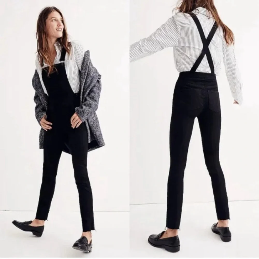 Madewell Overalls Stretch Black Lunar Wash Size Small - Picture 6 of 15